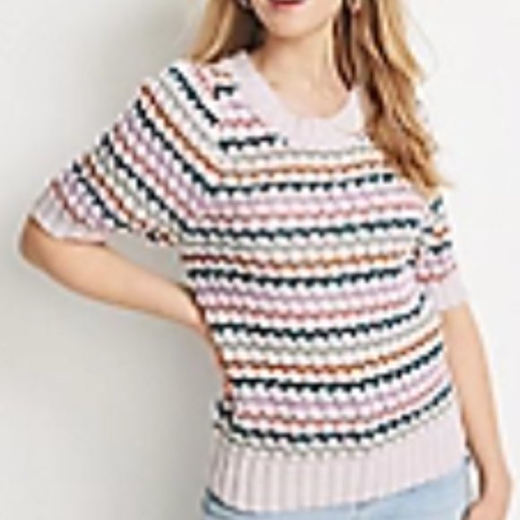 NWT Maurices Striped Crochet Short Sleeve Sweater COPY - Picture 2 of 2